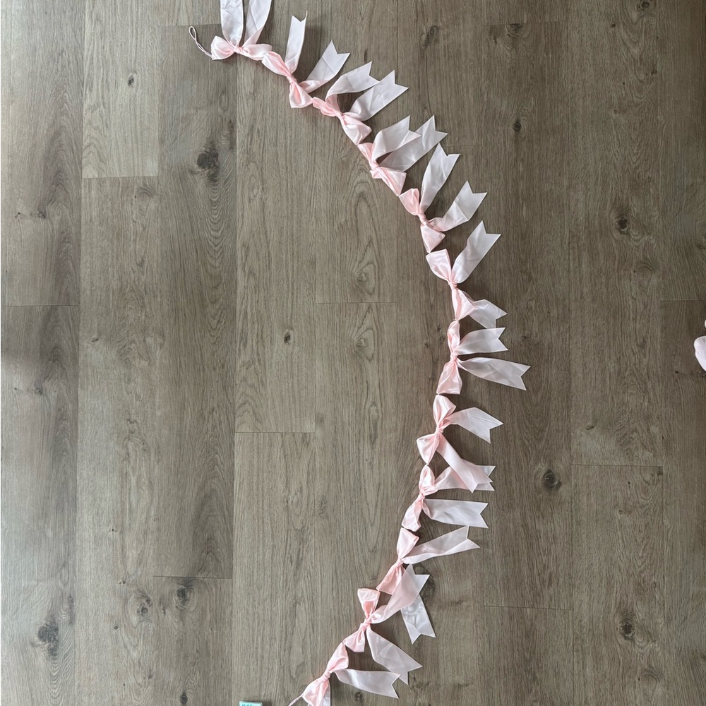 Pink Ribbon Bow Garland